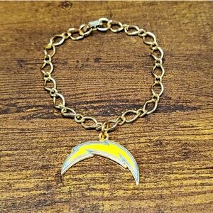 Los Angeles LA San Diego Chargers NFL Football Charm Bracelet, 7" Chain,